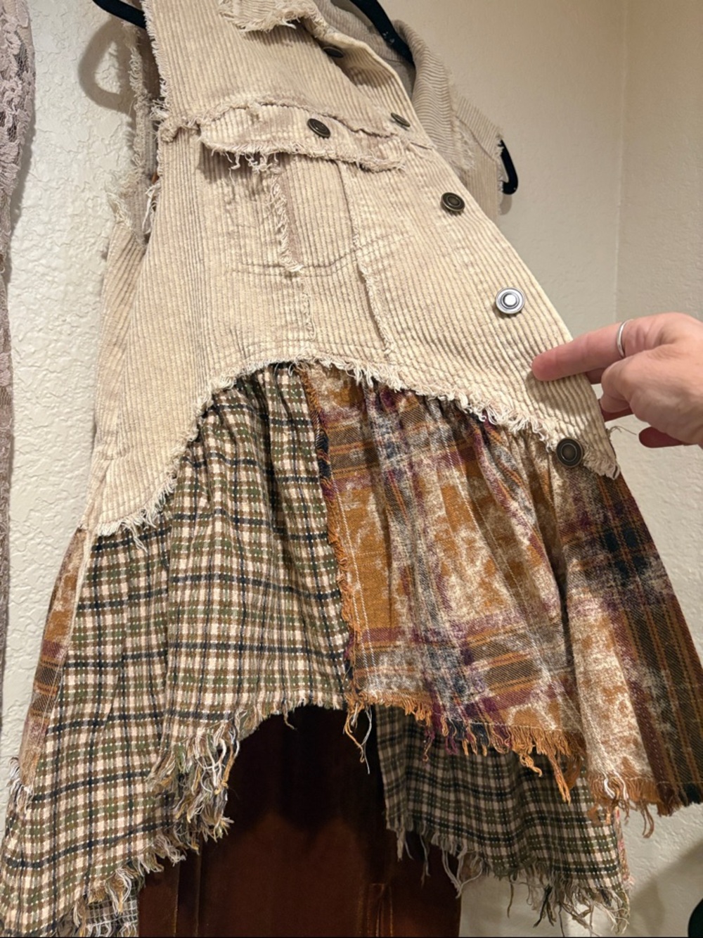 Corduroy Boho Patchwork Duster New! By Oli & Hali - Picture 3 of 11